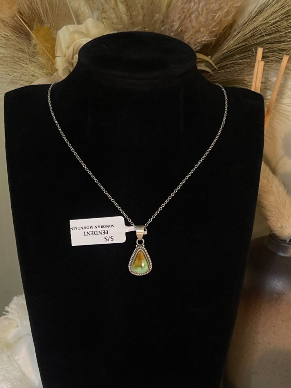 Sonoran Mountain Sterling Silver Variscite Pendant 925 Necklace